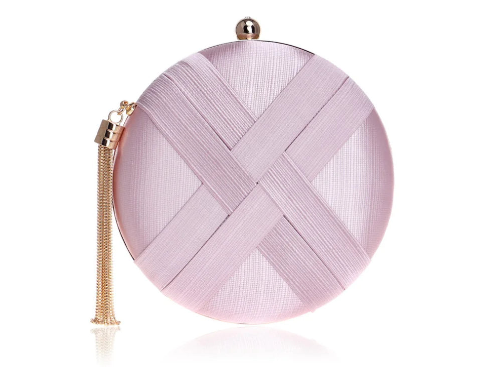 Bolso de noche de seda con borla