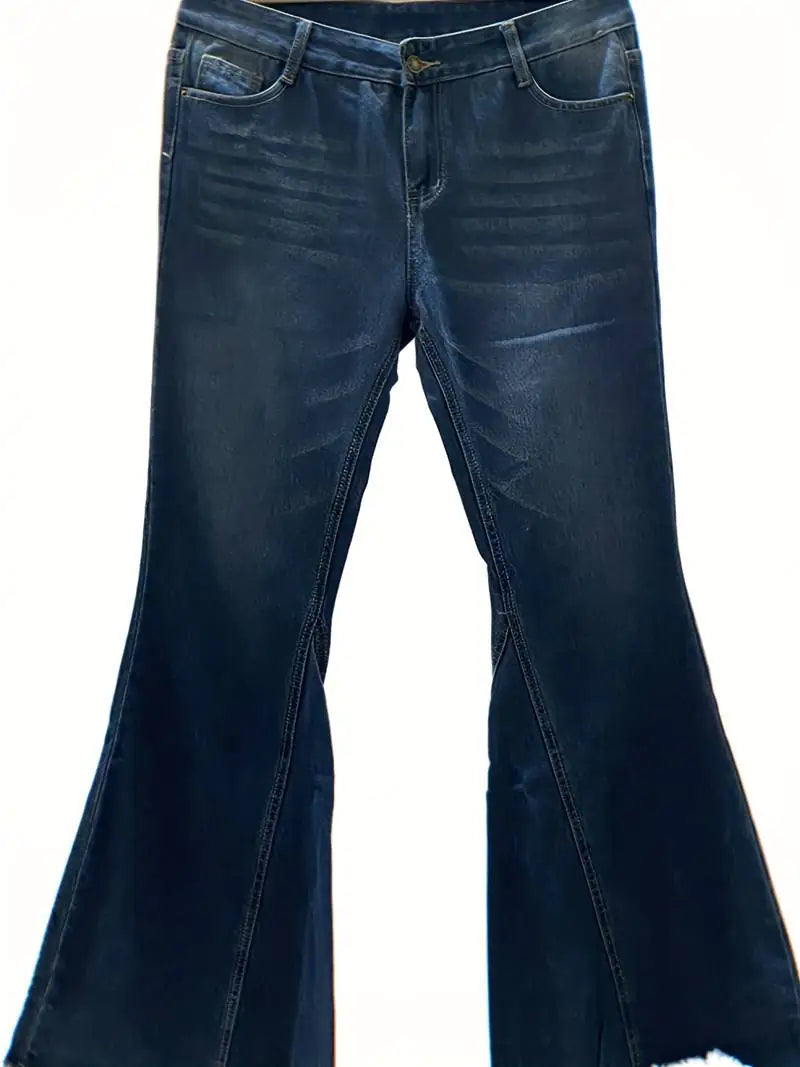 Vaqueros acampanados de cintura alta con dobladillo