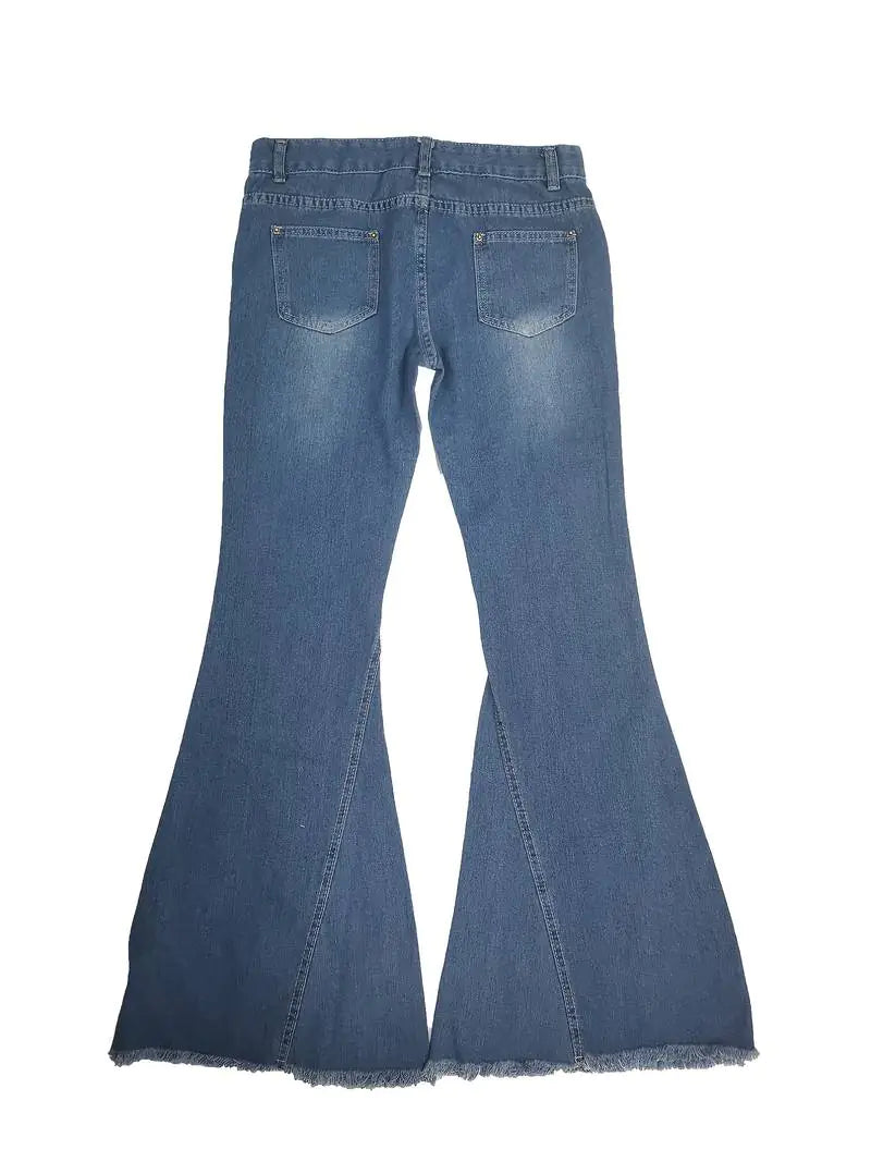 Vaqueros acampanados de cintura alta con dobladillo