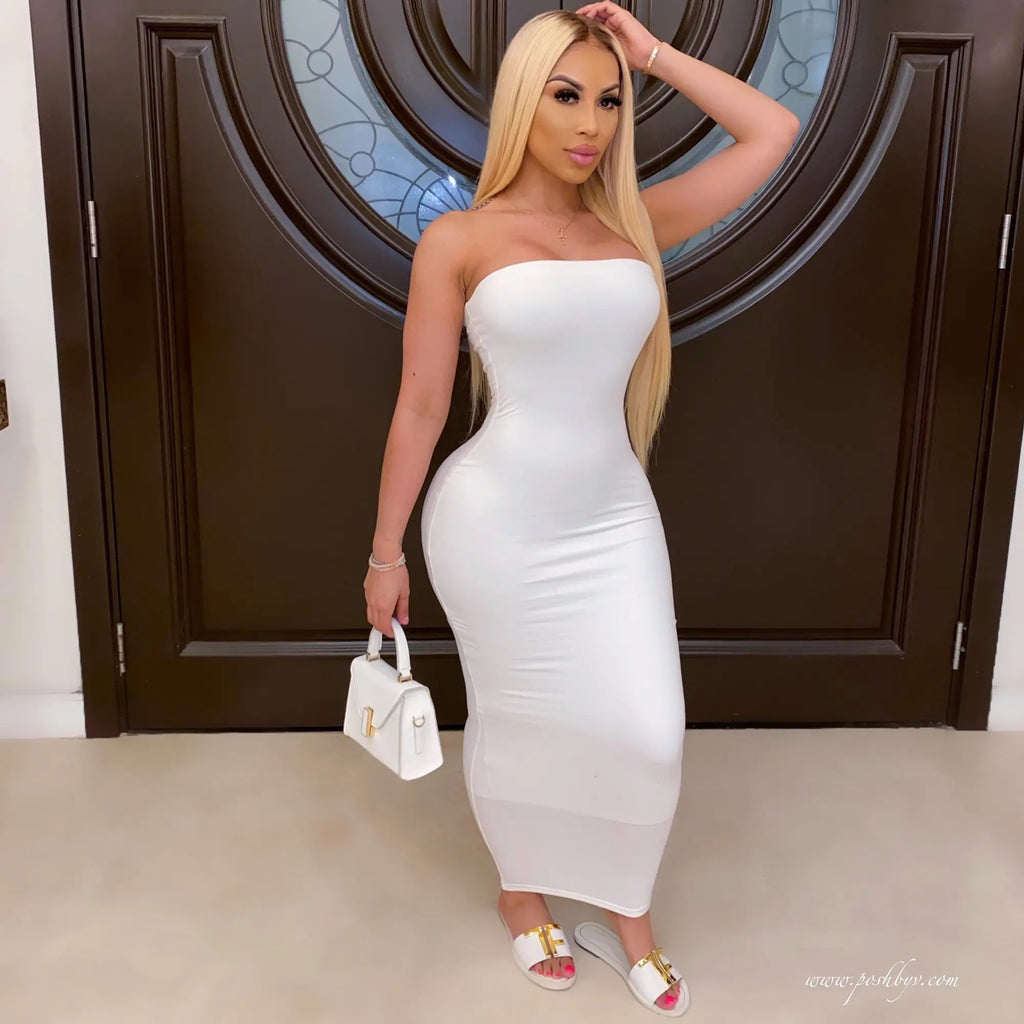 Vestido Bandeau estilo tubo