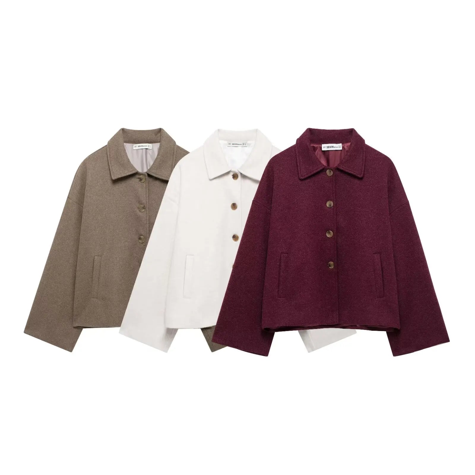 Chaqueta elegante, holgada, de manga larga y cálida