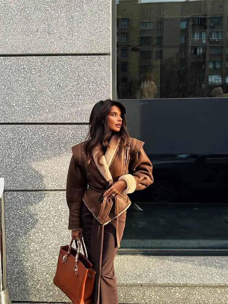 Abrigo de piel elegante