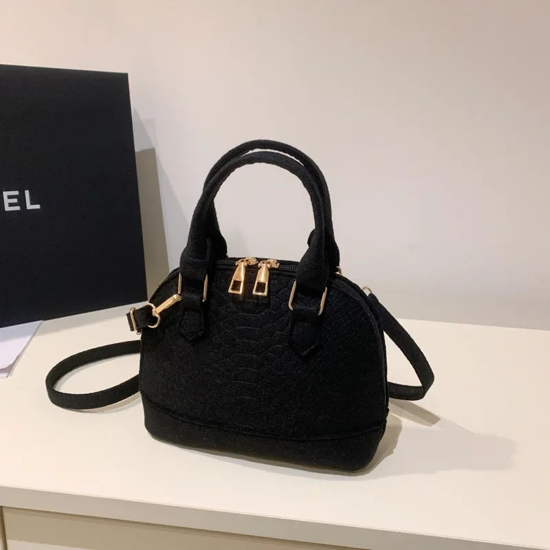 Bolso bandolera grande de fieltro retro