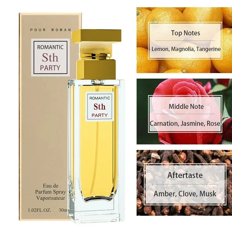 Perfume de rosa de 30 ml, fragancia fresca