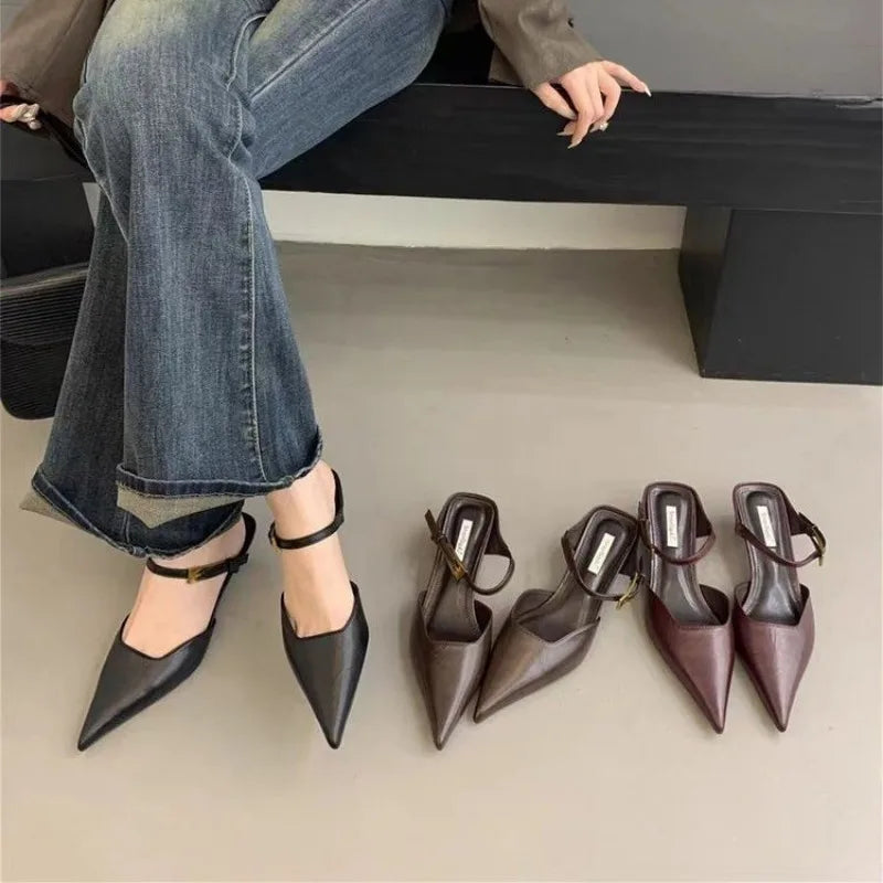 Tacones bajos y finos