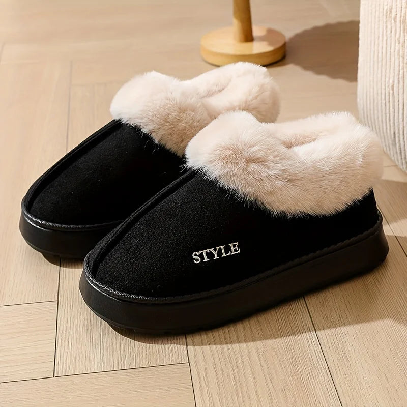 Pantuflas de invierno con forro polar.