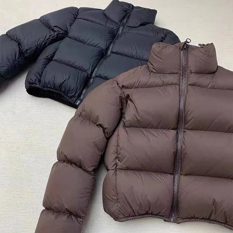 Chaqueta acolchada gruesa y cálida con cuello alto holgado