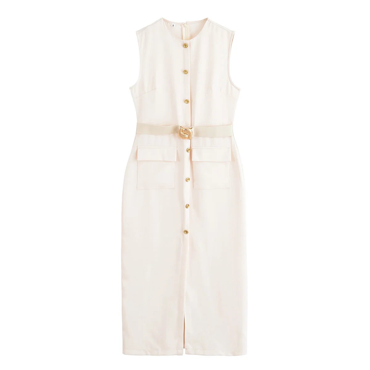 Vestido midi sin mangas de primavera