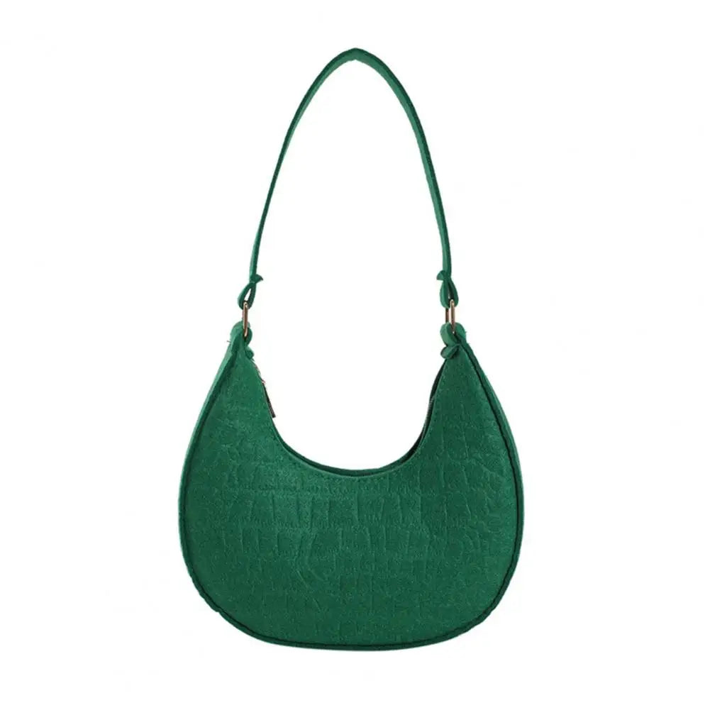 Bolso de hombro de fieltro de color liso