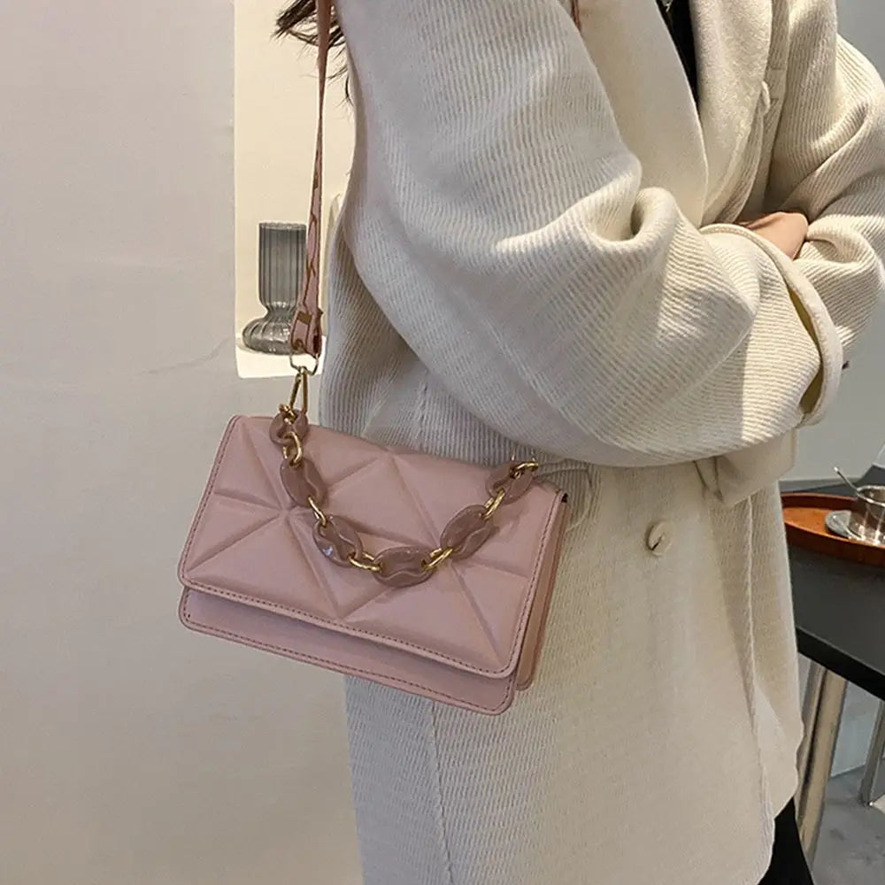 Bolso moderno y casual, de piel sintética, cruzado, con solapa