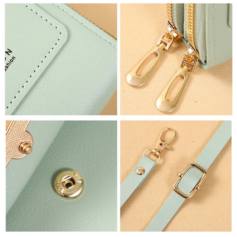 Bolso Buylor de hombro, para teléfono móvil con pantalla táctil, de cuero suave