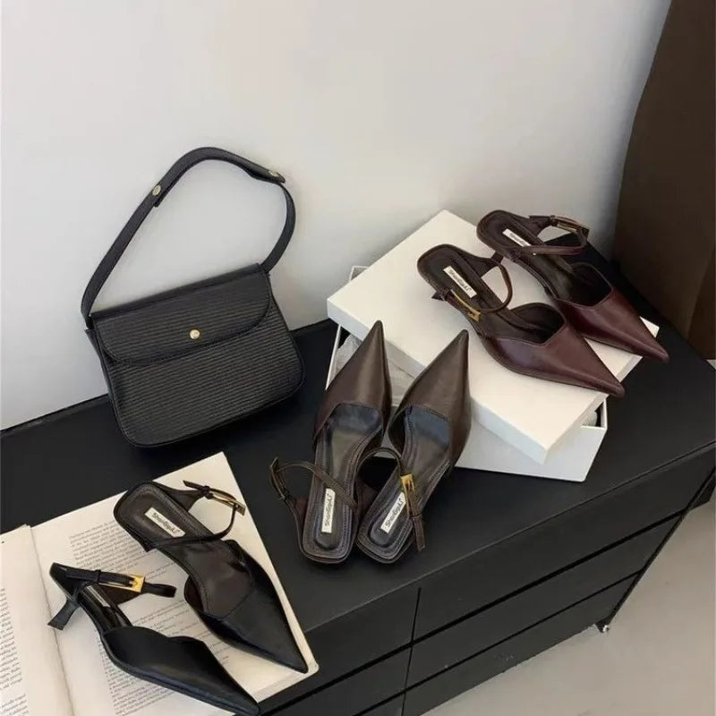 Tacones bajos y finos