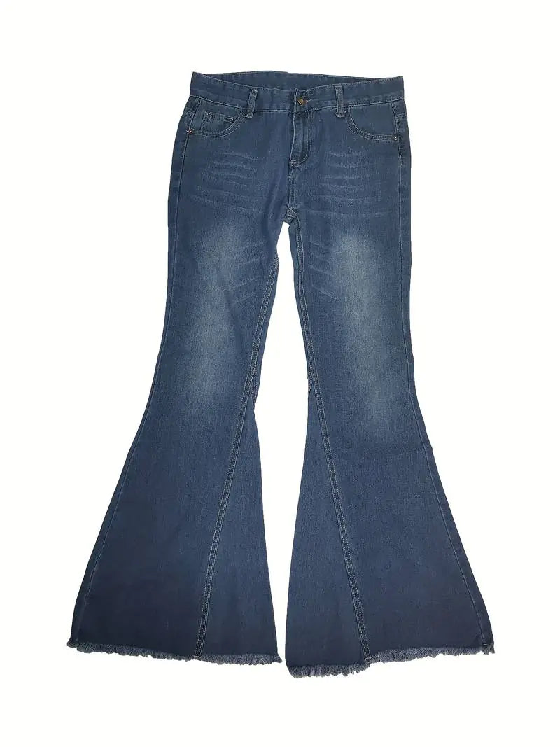 Vaqueros acampanados de cintura alta con dobladillo