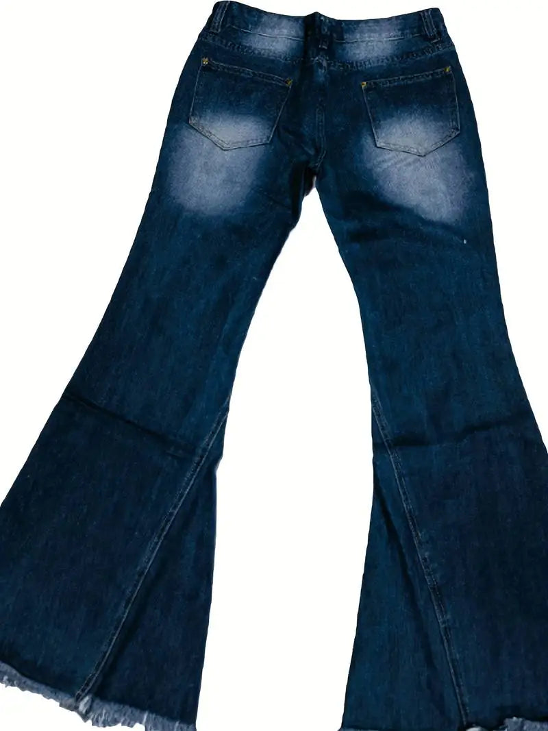 Vaqueros acampanados de cintura alta con dobladillo