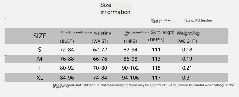 PU Leather V-Neck Bodycon Midi Dress with Slit