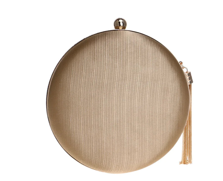 Bolso de noche de seda con borla