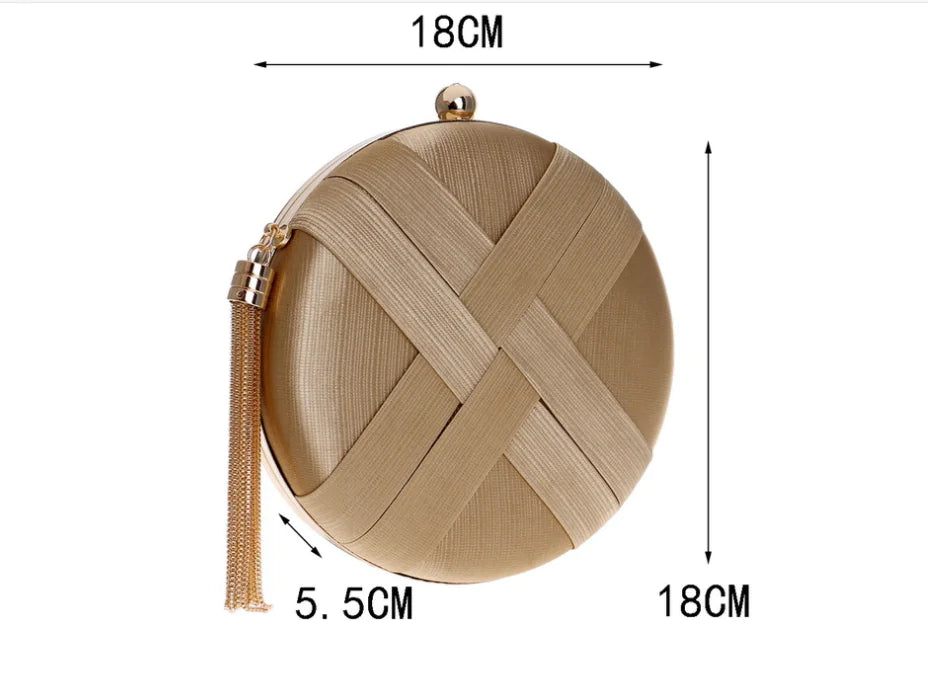 Bolso de noche de seda con borla