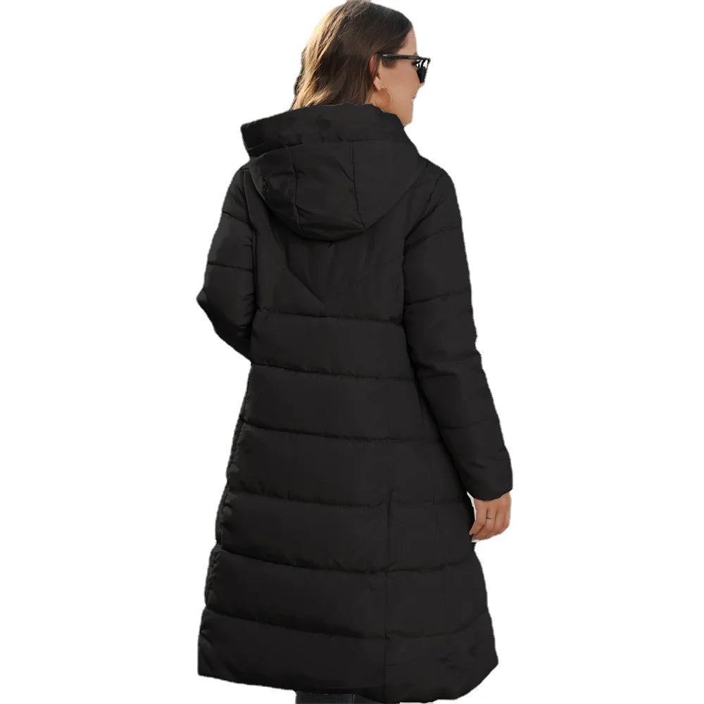 Coat acolchado de longitud media con capucha